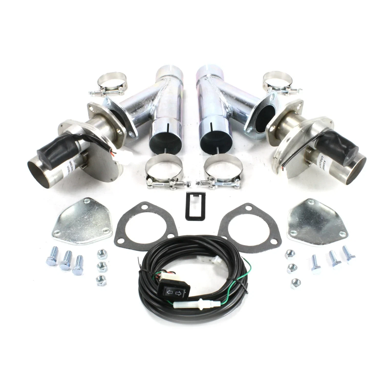 Tri-Y Headers for Electric Cut-Out 2 1_4_ Pair with Hook-Up Kit DEC225
